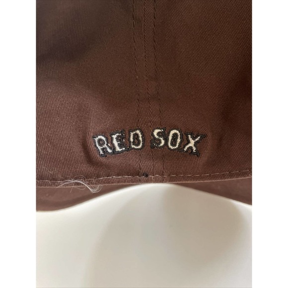 Vintage New Era MLB Boston Red Sox Fitted Hat Rare Flex Size Small Brown White - Picture 7 of 10